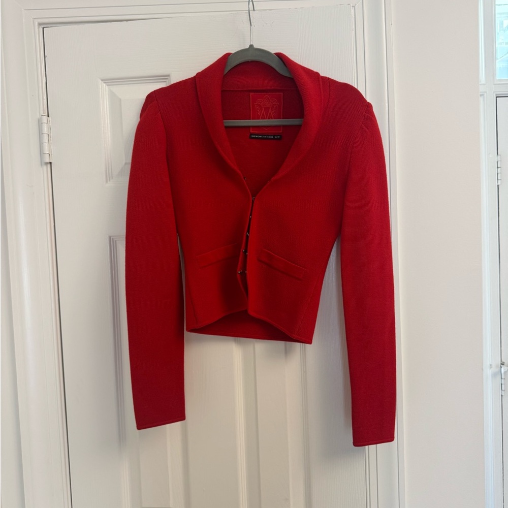 Red Tailored Knit Jacket